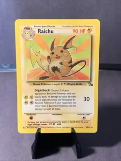 Pokemon TCG Raichu #29/62 Rare Fossil Set Unlimited Non Holo 1999 WOTC VTG LP - Image 1