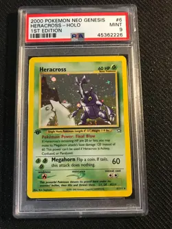 PSA 9 MINT Heracross 6 Neo Genesis 1st Edition Holo Pokemon Card - Image 1