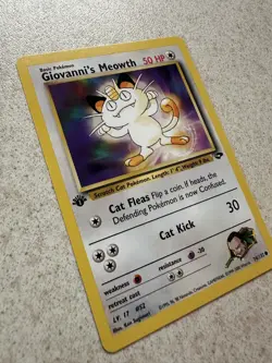 Giovanni's Meowth 74/132 Gym Challenge 1st Edition Vintage Pokemon Card - Image 1