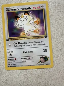 Giovanni's Meowth 74/132 Gym Challenge 1st Edition Vintage Pokemon Card - Image 3