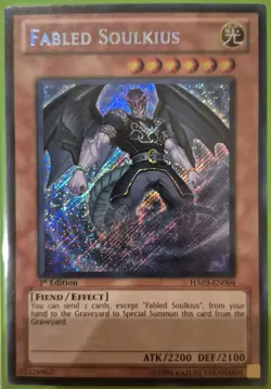 YuGiOh Fabled Soulkius Secret Rare 1st Edition HA03-EN004 - Image 1