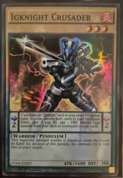 YuGiOh Igknight Crusader Super Rare 1st Edition CORE-EN027 - Image 1