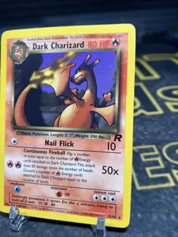 Pokemon TCG Dark Charizard Non-Holo Card 21/82 Team Rocket 2000 Vintage LP - Image 2