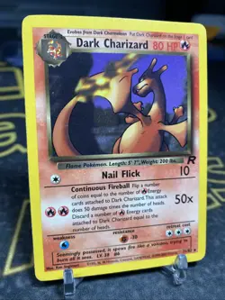 Pokemon TCG Dark Charizard Non-Holo Card 21/82 Team Rocket 2000 Vintage LP - Image 3