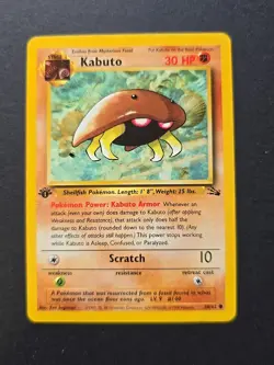 Pokemon TCG Cards 1st Edition Kabuto 50/62 Fossil NM - Image 1