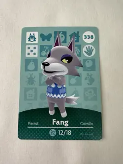 Fang 338 Amiibo Nintendo Animal Crossing Card - Image 1
