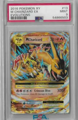 PSA 9 MINT M Charizard EX 13/108 Evolutions XY 2016 Pokemon TCG Card - Image 1