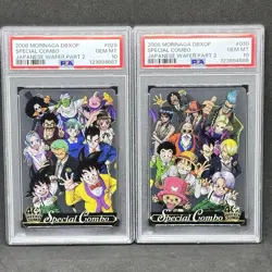 PSA 10 Set Dragon Ball X One Piece Morinaga Wafers Card Son Goku Monkey D. Luffy - Image 1