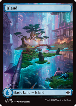 x1 Island FDN Foundations MTG 285 FULL ART BASIC LAND M/NM 1x - Image 1