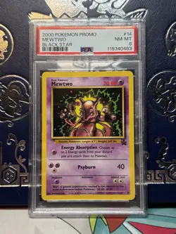 Pokemon TCG 2000 Black Star Promo WOTC Mewtwo #14 - PSA 8 NM-MT - Image 1