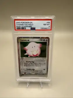2003 POKEMON EX RUBY & SAPPHIRE #96 CHANSEY EX-HOLO PSA 8 - Image 1