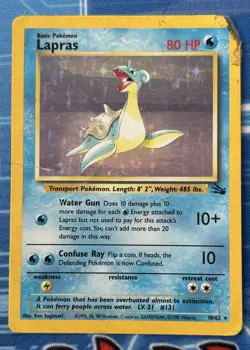 Pokemon TCG Lapras Fossil 10/62 Holo Rare HP . - Image 1