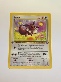1st Edition Eevee 51/64 Jungle Common Pokemon TCG Vintage WotC 1999 NM - Image 1