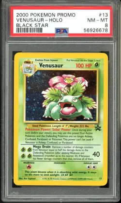 2000 Pokemon Black Star Promo 13 Venusaur Holo PSA 8 Near Mint - Image 1