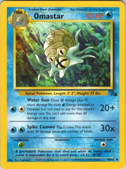 Omastar - Pokemon TCG Fossil 40/62 Rare LP Read Description - Image 1