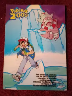 2000 Topps Pokemon Movie Sticker Ash And Slow King 👑 - Image 1