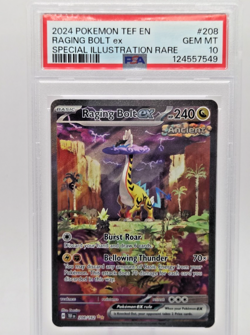 2024 POKEMON TEF EN-TEMPORAL FORCES #208 RAGING BOLT ex SIR PSA 10 GEM MINT - Image 1