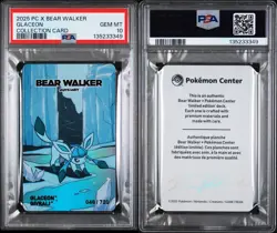 2025 Bear Walker x Pokemon Center Skateboard Card Glaceon /720 PSA 10 - Image 1