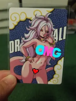 RARE ANDROID 21 ALIEN DRAGON BALL R18 RAINBOW FOIL WAIFU ANIME CARD - Image 1