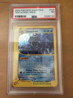 PSA 7 Tentacruel Holo H26/H32 Aquapolis 2003 Pokemon Card - Image 1