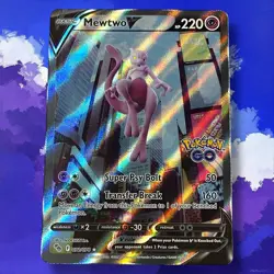 Pokemon GO TCG Mewtwo V 072/078 Alternate Alt Full Art Holo Foil NM Card 2022 - Image 1