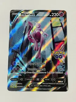 Pokemon GO TCG Mewtwo V 072/078 Alternate Alt Full Art Holo Foil NM Card 2022 - Image 3