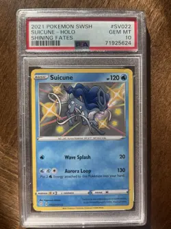 Suicune SV022/SV122 Shining Fates: Shiny Vault Holo PSA 10. Pokemon card - Image 1