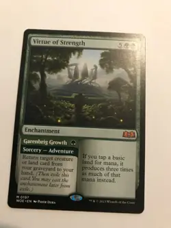 Virtue of Strength (#197) : MtG Magic the Gathering Wilds of Eldraine, NM, green - Image 1