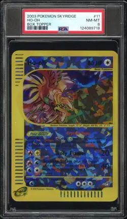2003 Pokemon CRYSTAL HO-OH Skyridge REVERSE HOLO Jumbo TOPPER Card 11/12 - PSA 8 - Image 1