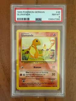 Pokemon · Glumanda · Basis-Set · 46/102 · Deutsch · 1999 · Karte · PSA 8 - Image 1