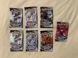 Lot Of 7 Chilling Reign Pokemon Booster Packs - Image 1