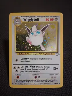 Pokemon Wigglytuff 19/130 WotC Base Set 2 Holo Rare MP-HP - Image 1