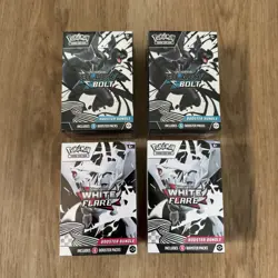 LOT OF 4 Pokemon Scarlet and Violet Black Bolt White Flare Booster Bundle SEALED - Image 1