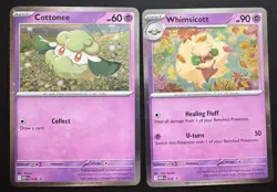 Cottonee MEP 018 Whimicott MEP 019 Cosmo Promo set Phantasmal Flames Pokemon NM - Image 1