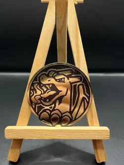 Jumbo Gold Charizard Flipping Coin Pokemon TCG Official - Image 1