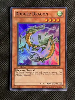 YuGiOh! - Dodger Dragon EXVC-EN082 Super Rare 1st Edition Near Mint - Image 1