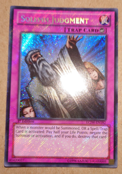 Solemn Judgment ~LCJW-EN182~ Secret Rare 1st Edition Yu-Gi-Oh Card - Image 1