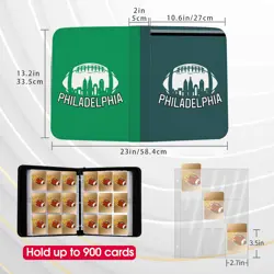 Philadelphia Football Card Binder with Sleeves, 900 Pocket, 3 Ring, Waterproo... - Image 3