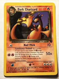 2000 POKEMON TCG Dark Charizard 21/82 Team Rocket WOTC Rare Vintage Card LP - Image 1