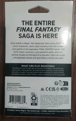 Magic The Gathering Final Fantasy Play Pack w/ 3 Packs & Promo SEALED NEW - Image 2