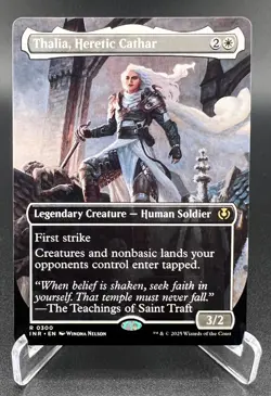 Thalia, Heretic Cathar (Borderless, Regular #300, NM) Innistrad Remastered (INR) - Image 1
