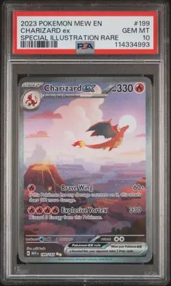 2023 POKEMON MEW EN-151 SPECIAL ILLUSTRATION RARE #199 CHARIZARD EX PSA 10 - Image 1