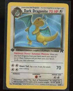 2000 Pokemon Team Rocket 1st Edition Dark Dragonite Rare #22/82 - Image 1