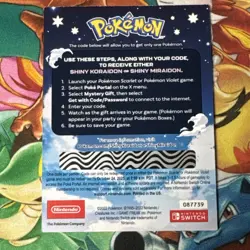 Pokemon Scarlet And Violet Serial Codes Shiny Koraidon or Miraidon UNSCRATCHED! - Image 3