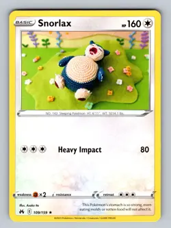 Snorlax 109/159 Rare Crown Zenith NM - LP Pokemon TCG - Image 1