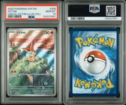 2025 POKEMON SVP EN-SV BLACK STAR PROMO #208 VICTINI UNOVA ILLUS COLL PSA 10 - Image 3