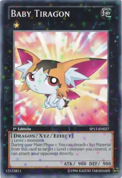 1x (NM) Baby Tiragon - SP13-EN027 - Starfoil Rare - Unlimited Edition YuGiOh - Image 1