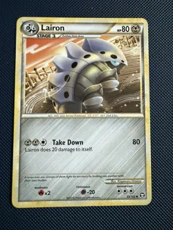 Lairon 37/102 HGSS Triumphant Non Holo Pokemon Card LP/NM - Image 1
