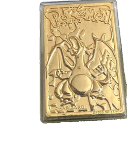 VTG Pokemon Nintendo 1999 LOT 4 Pikachu Charizard 23K Gold Plated Trading Card - Image 1