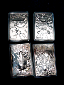 VTG Pokemon Nintendo 1999 LOT 4 Pikachu Charizard 23K Gold Plated Trading Card - Image 2